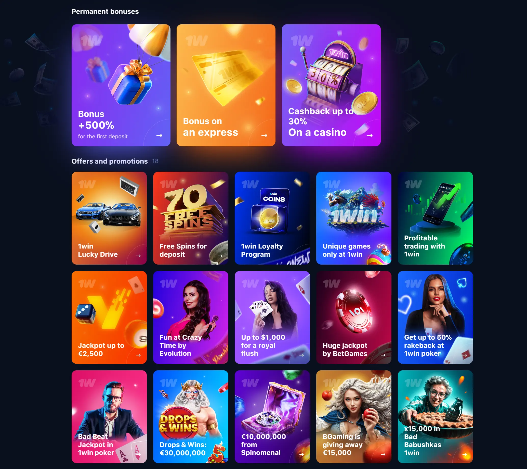 Bonuses and promotions in 1Win Bonuses and promotions in 1Win
