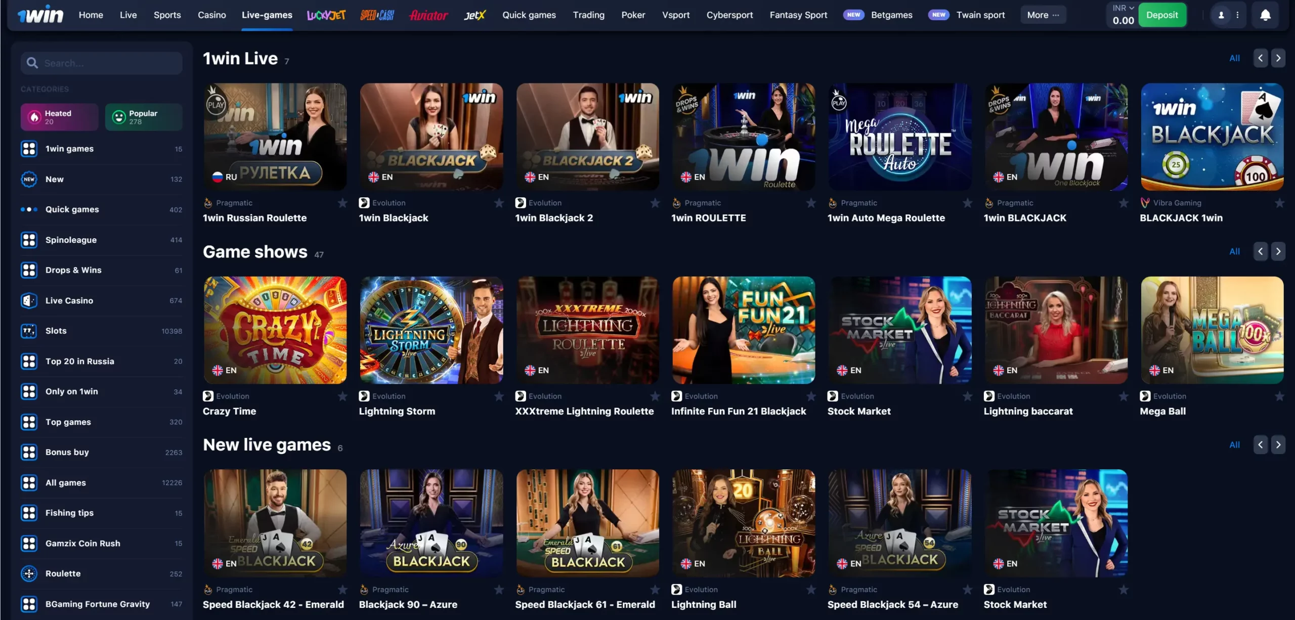 Live Casino 1Win